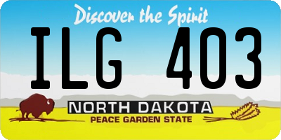ND license plate ILG403