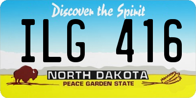 ND license plate ILG416