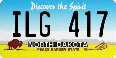 ND license plate ILG417