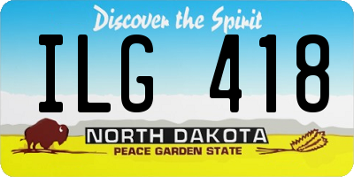 ND license plate ILG418