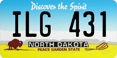 ND license plate ILG431