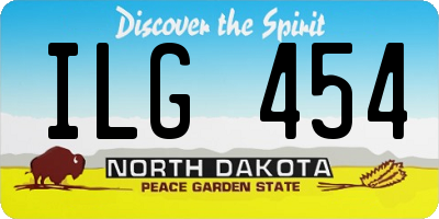 ND license plate ILG454