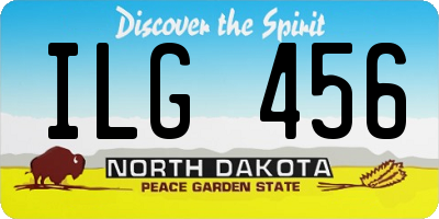 ND license plate ILG456