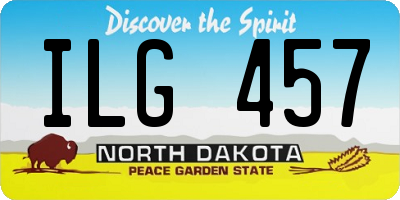 ND license plate ILG457
