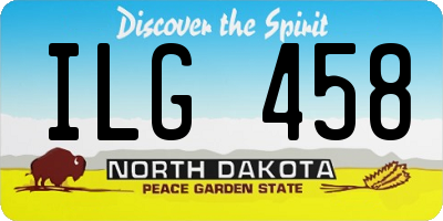 ND license plate ILG458