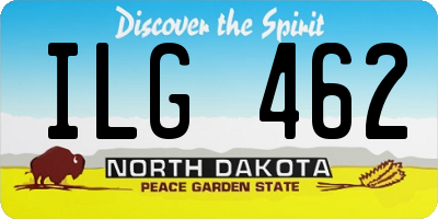 ND license plate ILG462