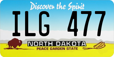 ND license plate ILG477