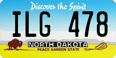 ND license plate ILG478