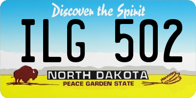 ND license plate ILG502