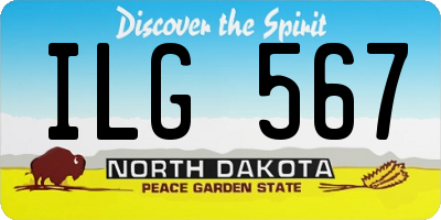 ND license plate ILG567