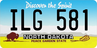 ND license plate ILG581