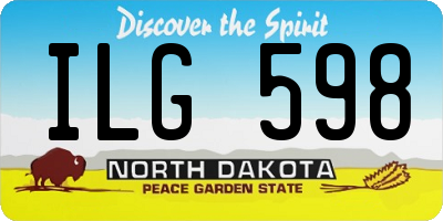 ND license plate ILG598