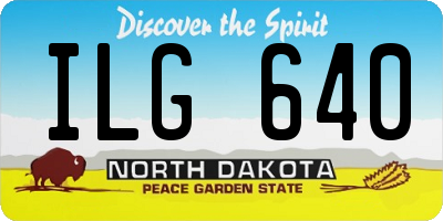 ND license plate ILG640