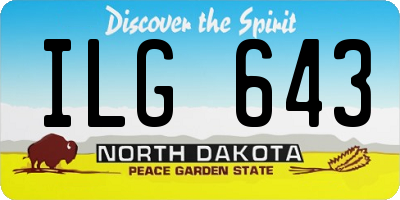 ND license plate ILG643