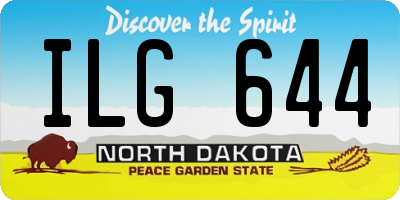 ND license plate ILG644