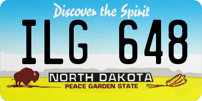 ND license plate ILG648
