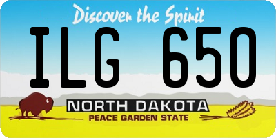 ND license plate ILG650