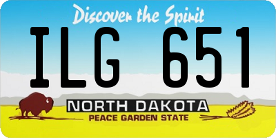 ND license plate ILG651