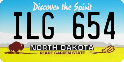 ND license plate ILG654