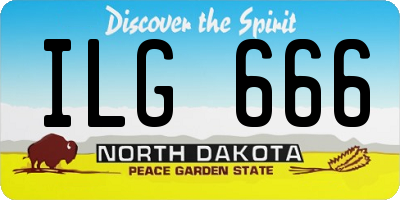 ND license plate ILG666
