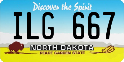 ND license plate ILG667