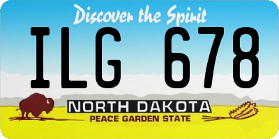 ND license plate ILG678