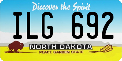 ND license plate ILG692