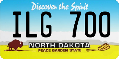 ND license plate ILG700