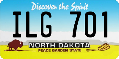 ND license plate ILG701