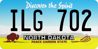 ND license plate ILG702
