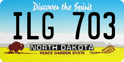 ND license plate ILG703