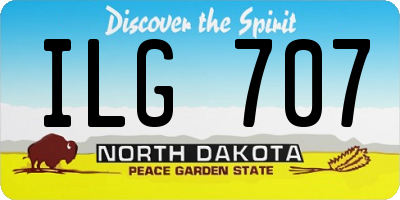 ND license plate ILG707