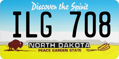 ND license plate ILG708