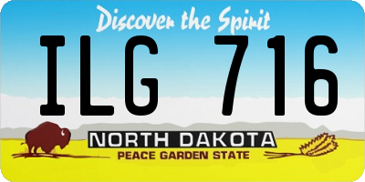 ND license plate ILG716