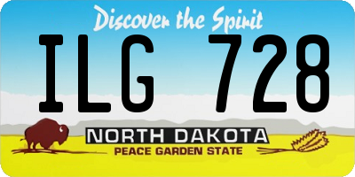 ND license plate ILG728