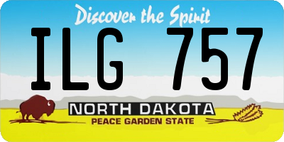 ND license plate ILG757