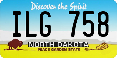 ND license plate ILG758