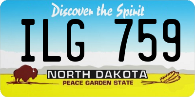 ND license plate ILG759
