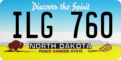 ND license plate ILG760