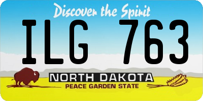 ND license plate ILG763