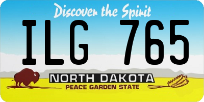 ND license plate ILG765