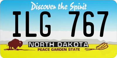 ND license plate ILG767