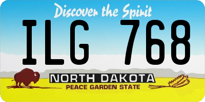 ND license plate ILG768