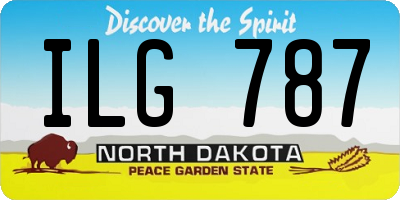 ND license plate ILG787