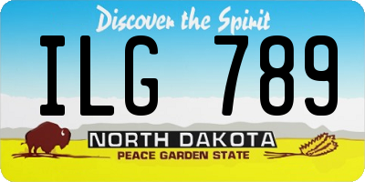 ND license plate ILG789