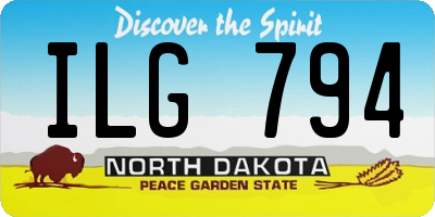 ND license plate ILG794