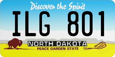 ND license plate ILG801