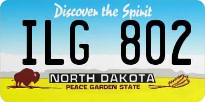 ND license plate ILG802