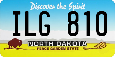 ND license plate ILG810