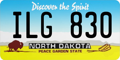 ND license plate ILG830
